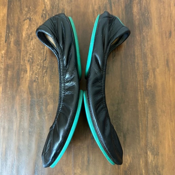 TIEKS by Gavrieli Slip-On Ballet Flats in Black Leather Foldable - Picture 6 of 9